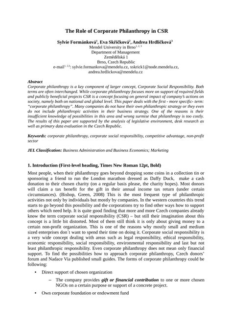 concept of charity in csr|(PDF) The Role of Corporate Philanthropy in CSR .